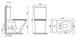Унитаз-компакт безободковый Ceramica Nova Cubic CN1803-B с крышкой-сиденьем микролифт, белый глянец