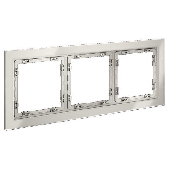 Рамка стеклянная Voltum S70 на 3 поста, (кашемир, стекло) VLS110303