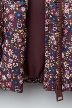 ZARA СТЕГАНАЯ КУРТКА С ЦВЕТОЧНЫМ ПРИНТОМ, РАЗНОЦВЕТНЫЙ