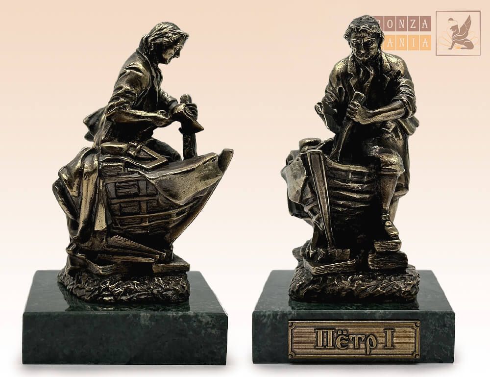 фигурка Петр 1 - Царь-Плотник большой на змеевике