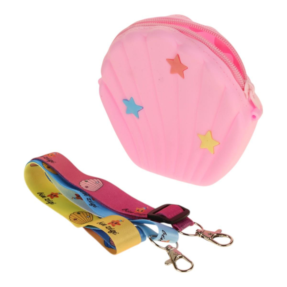 Кошелек "Ракушка" с прицепом, 13*12*4 см, силикон, разноцветный принт микс