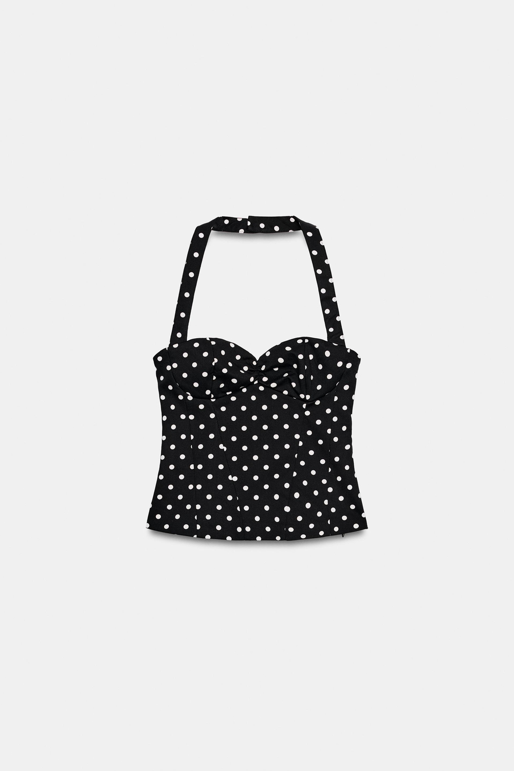 ZARA ТОП С ГОРЛОВИНОЙ ХАЛТЕР И ВЫРЕЗОМ СЕРДЕЧКОМ, ЧЕРНЫЙ/БЕЛЫЙ
