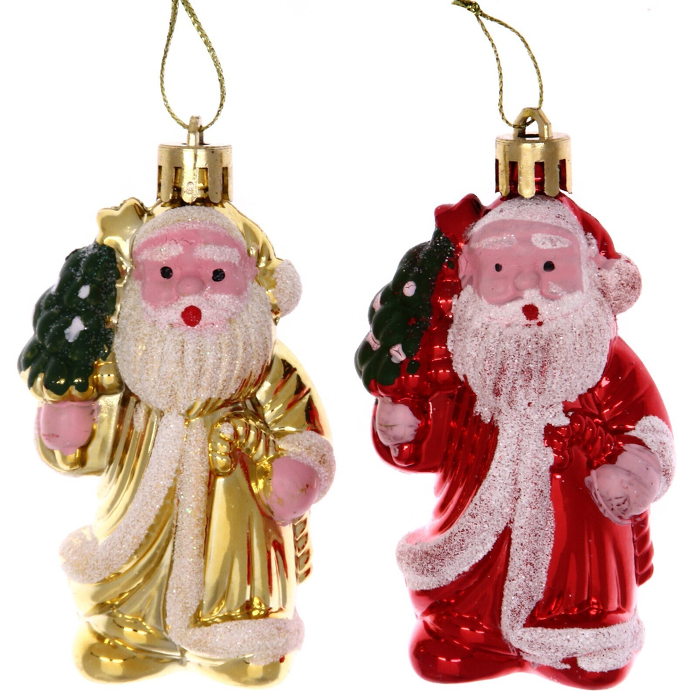 Ёлочная игрушка «Дедушка Мороз» 8 см (набор 2 шт), микс