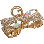 Заколка - краб для волос на блистере «LAVITA», бантик, цвет серебро и золото, 5,8*3,3см