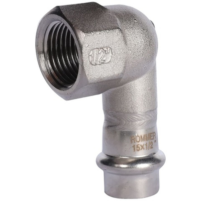 ROMMER Угольник-переходник с ВР 15x1/2" из нержавеющей стали прессовой