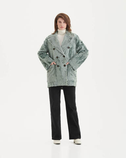 Шуба из меха козы