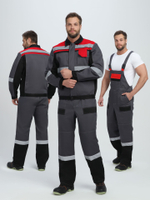 Костюм Вивантек-2 СОП У. (тк.Смесовая, 240) п/к, т.серый/черный/красный