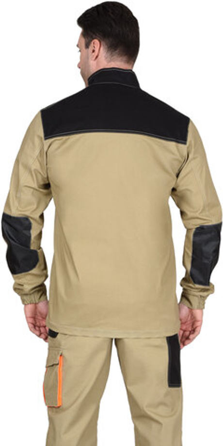 Куртка "МАНХЕТТЕН" песочный с оранж. и черным тк. мех. стрейч пл. 250г/кв.м