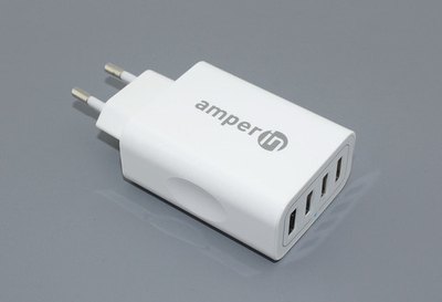 Блок питания (сетевой адаптер) Amperin 4-port USB*5V 2.4A (YDS-TC028-4-0-0) white