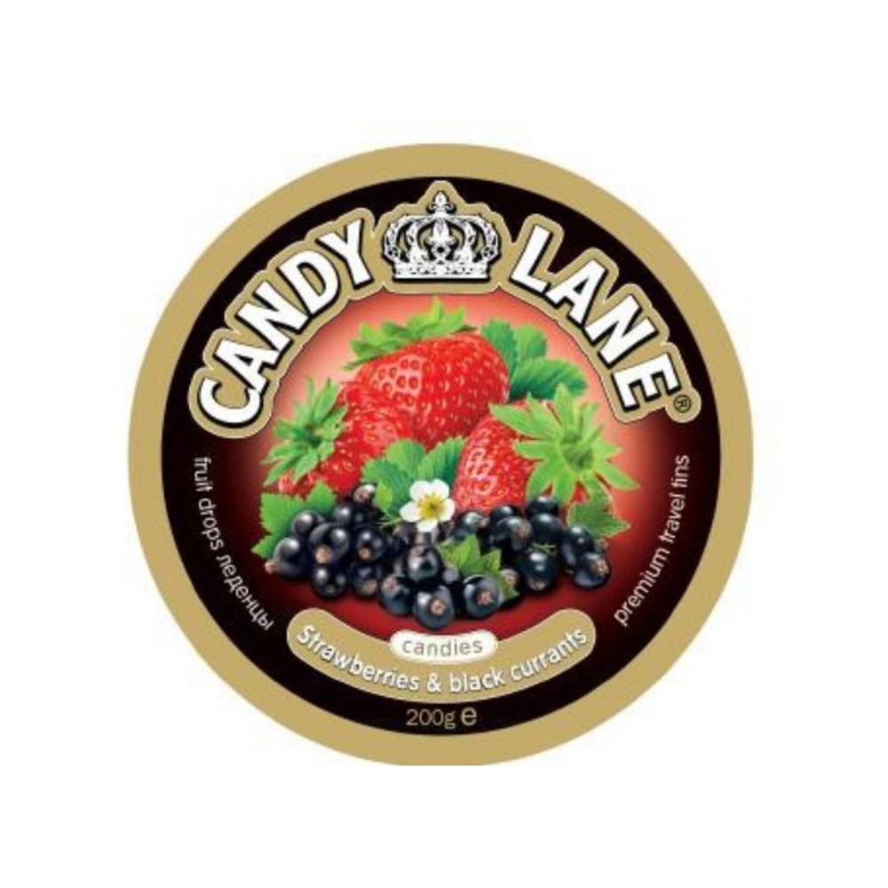Леденцы Candy Lane клубника и черная смородина 200 гр