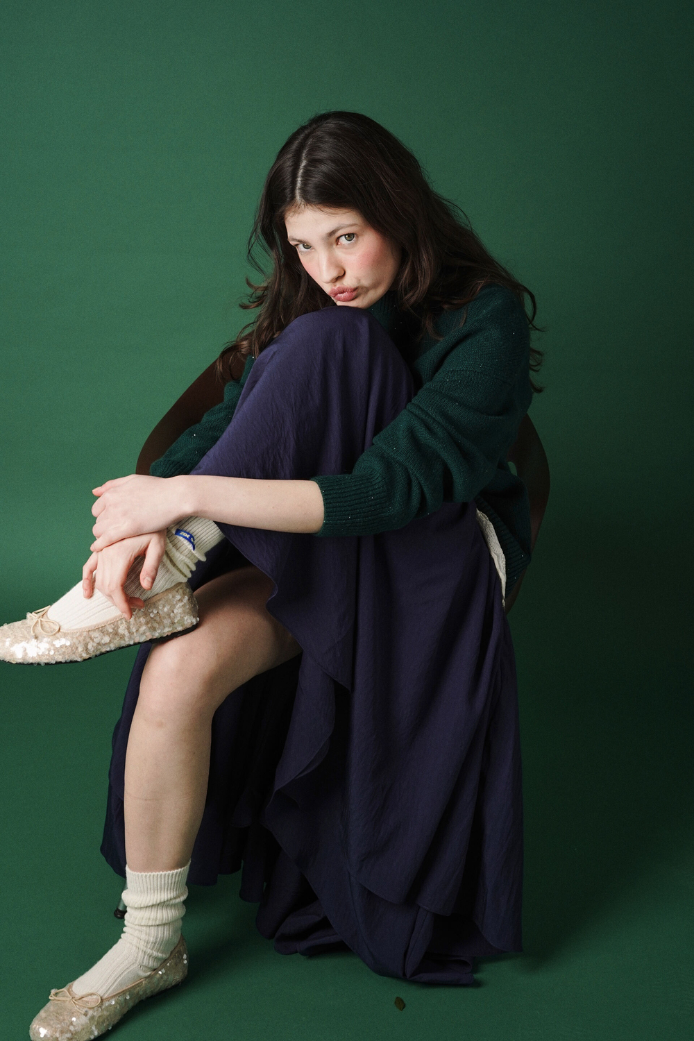 Юбка асимметричная двухслойная "Полярная звезда"