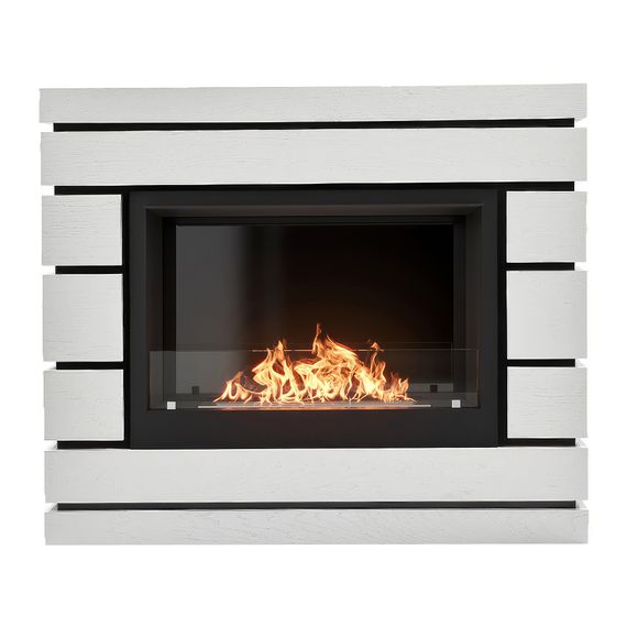 Каминокомплект: Биокамин Firelight BFP/P-2520, портал Moderno 25 шпон белый дуб — (1)