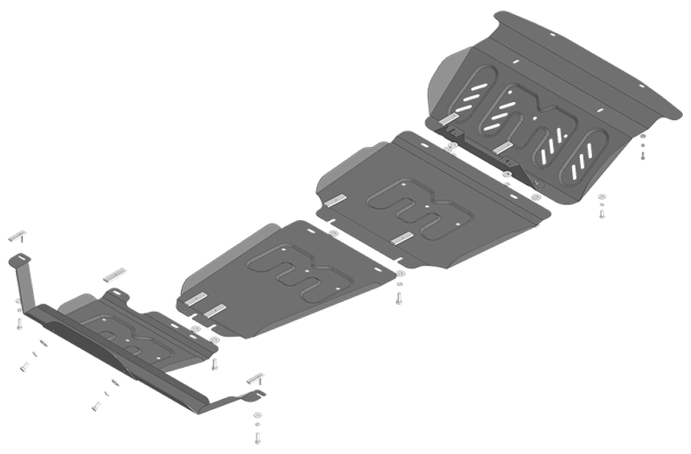 Защита радиатора, картера двигателя, КПП, раздаточной коробки (2 мм, сталь) для JAC T8 2019-, Pro 2019- Motodor.78303