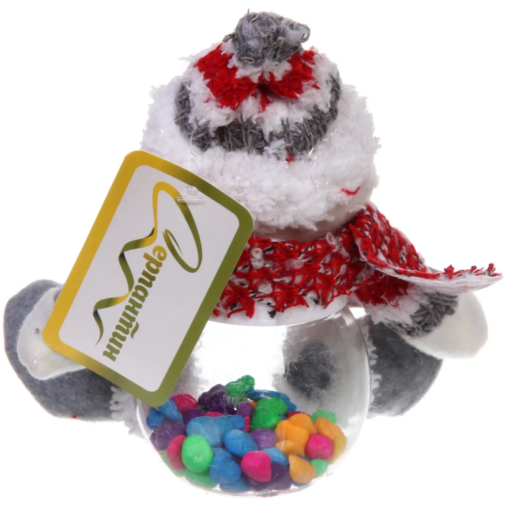 Игрушка новогодняя «Снеговичок в свитере» 19*11 см, с отделением под конфеты