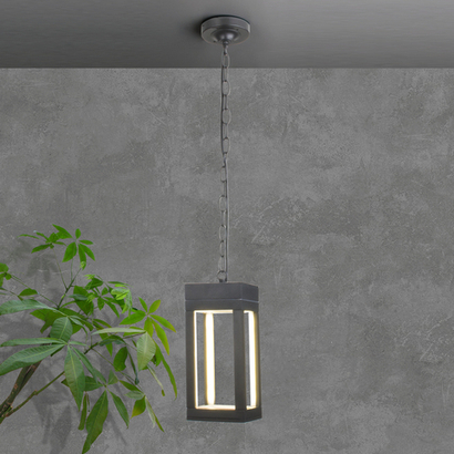 Уличный подвесной светодиодный светильник 1528 TECHNO LED Frame серый