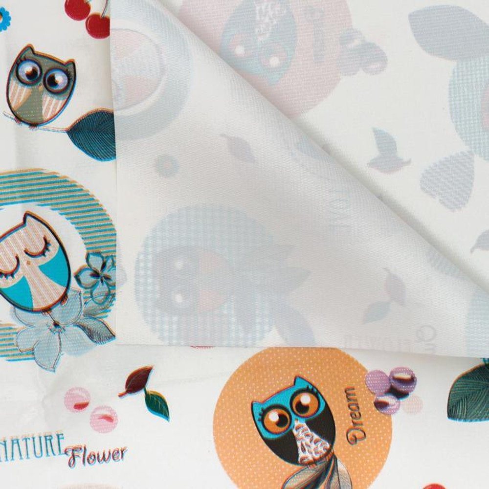 5164367 Клеенка 50*70 см., арт. 0051, с рисунком "Совы", без окантовки, цвет МИКС