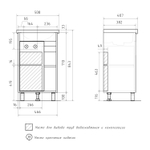 Тумба д/ванной "МИЛТОН-50" Дуб сонома/белый под рак. Фостер 50 (Kirovit) (ЛДСП /ПВХ)
