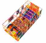 Детский уличный игровой лабиринт с крышей «Шариковый Космос» 12,3×6,15×3,5 м