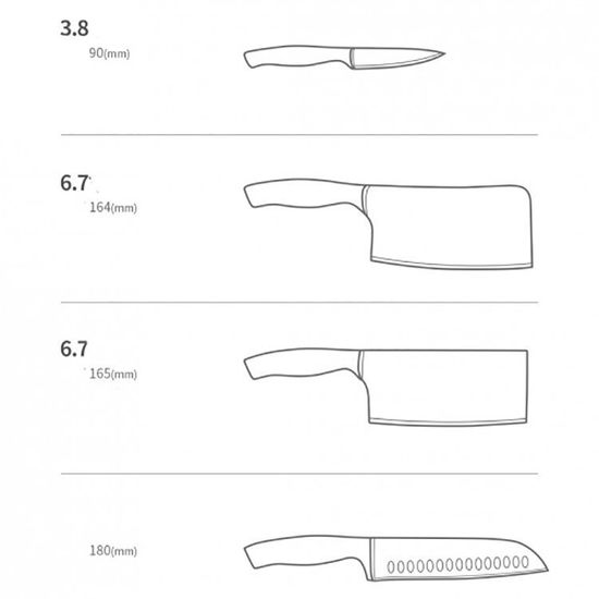 Набор Huo Hou Nano Knife (4 ножа и ножницы с подставкой) (HU0014)
