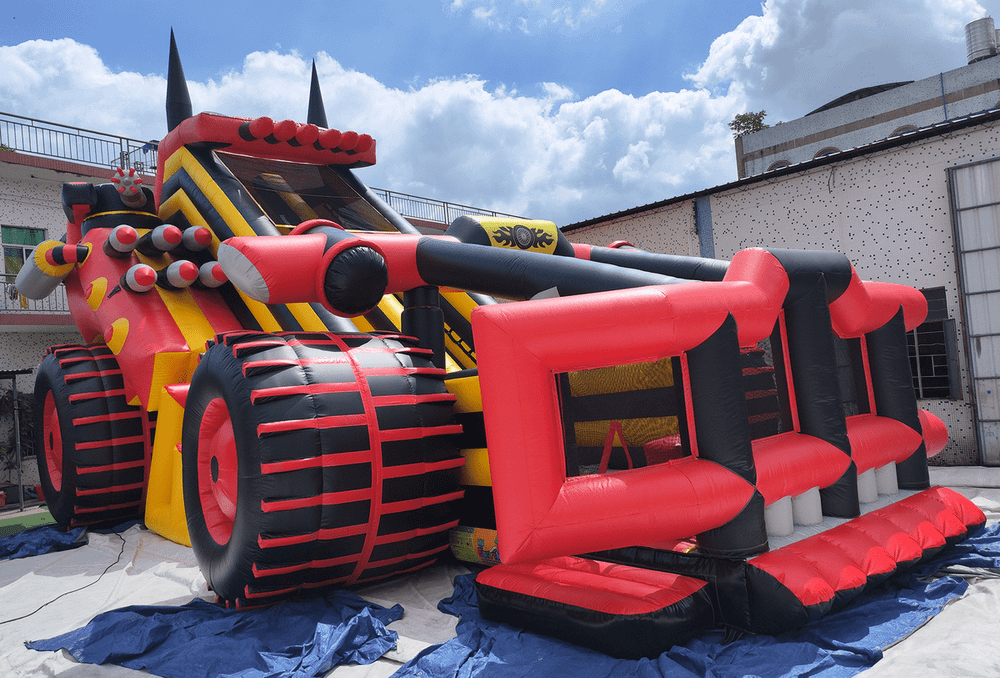 Коммерческий надувной батут "Супер Бульдозер MAX" 15*8*9 м