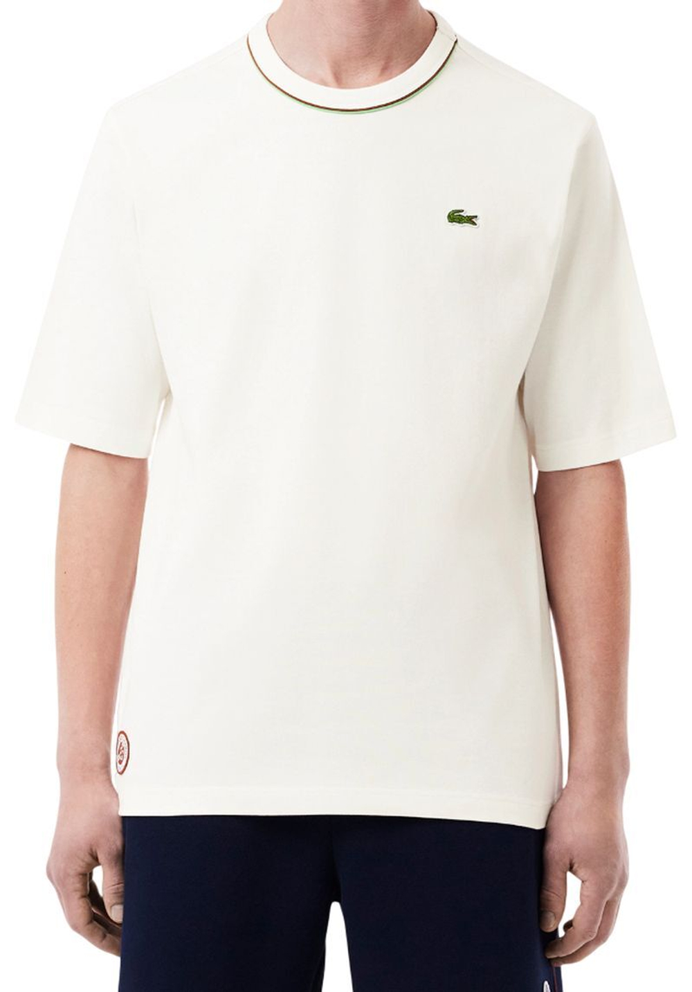 Мужская теннисная футболка Lacoste Roland-Garros Edition Jersey - белый