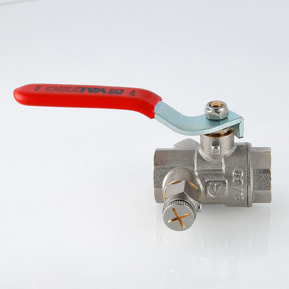 Кран шаровой Valtec BASE с дренажом и воздухоотводчиком 3/4" вн.-вн. (VT.245.N.05)