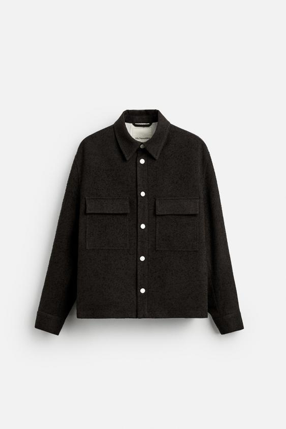 ZARA X NANUSHKA ТОНКАЯ КУРТКА С КАРМАНАМИ, ТЕМНО-КОРИЧНЕВЫЙ