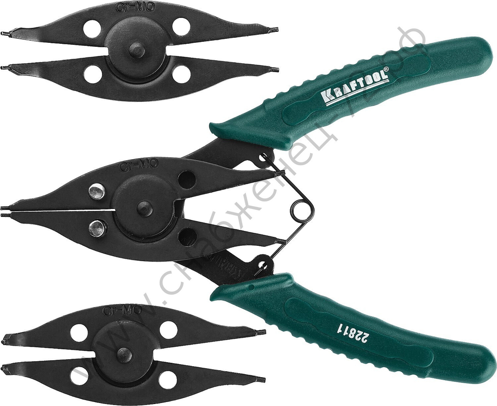 KRAFTOOL Universal 6-in-1 внешний/внутренний, 6-в-1, Съемник стопорных колец (22811)