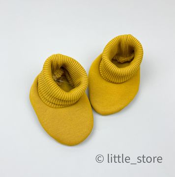 Пинетки "Simple" из футера с начесом, Горчица