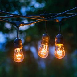 Гирлянда ЭРА ERABL-FIL2 светодиодная новогодняя нить уличная на подвесах 9,5 м теплый белый 20 LED | Профессиональное праздничное и новогоднее освещение