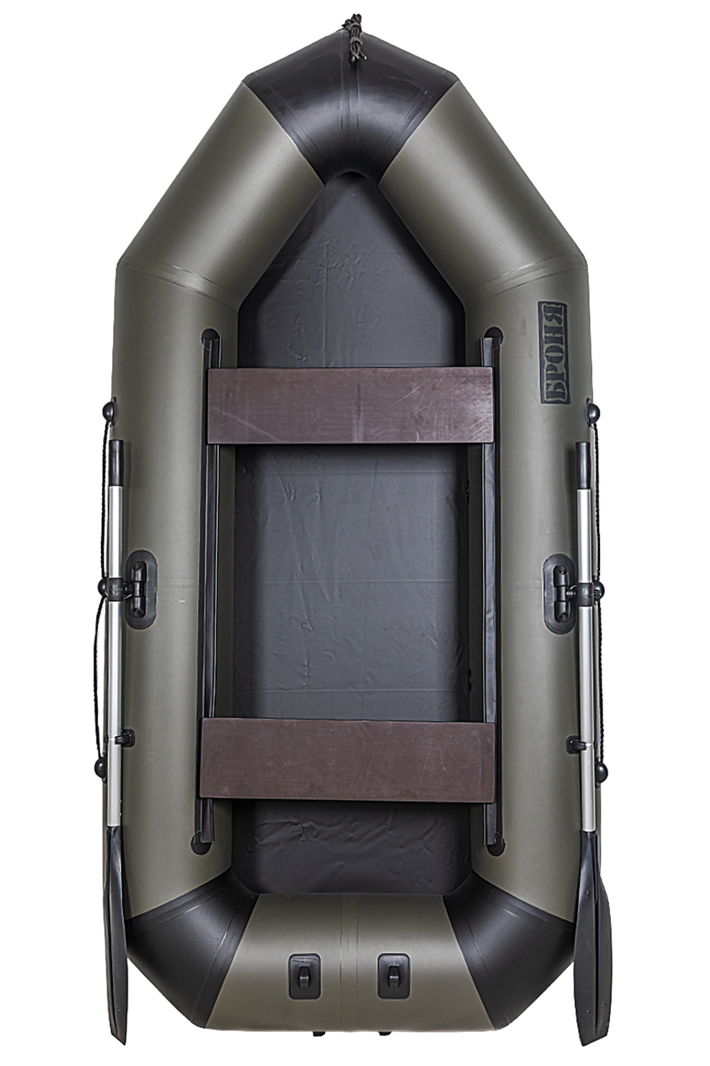 Броня-260 M хаки-черный (лодка ПВХ с усилением)