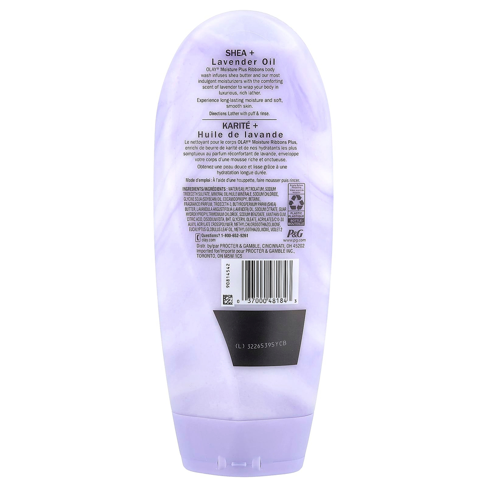 Olay, Moisture Ribbons Plus, гель для душа, масло ши и лаванды, 532 мл (18 жидк. унций)