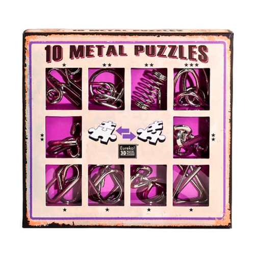 Набор металлических головоломок "Eureka! 3D Puzzle", 10 шт, цвет фиолетовый