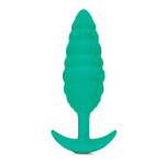 Ребристый текстурированный анальный плаг с вибрацией от b-Vibe Twist BV-022-GRN