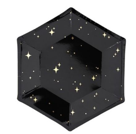 Тарелки "Black&Gold Искры" 6 шт