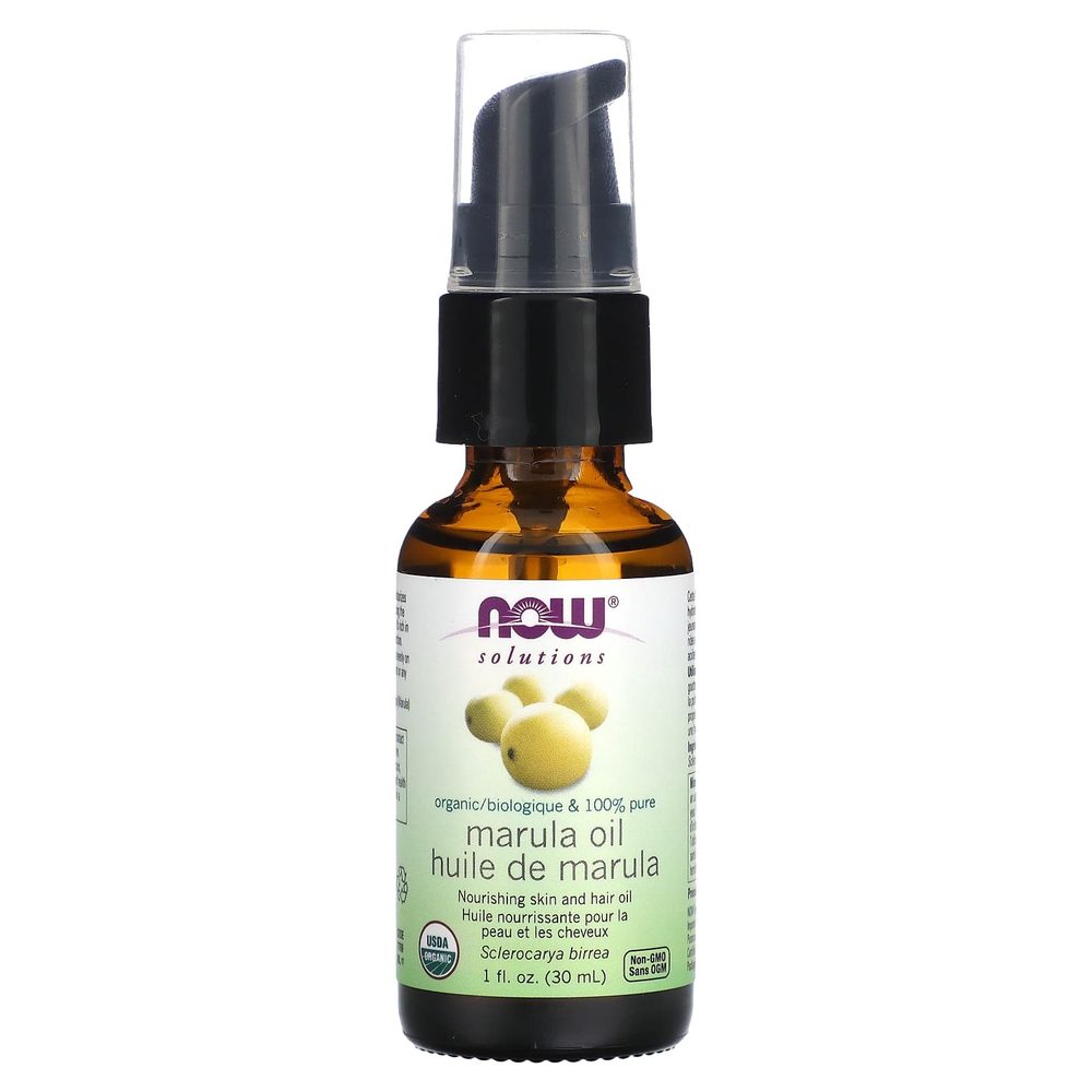 NOW Foods, Solutions, сертифицированное органическое 100% чистое масло марулы, 30 мл (1 жидк. унц.)