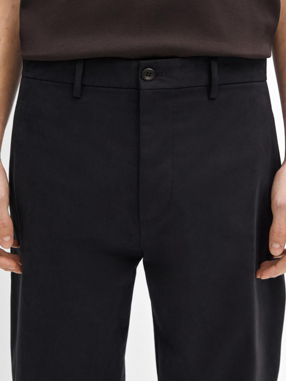 Massimo Dutti Брюки свободного кроя из смесового хлопка, темно-синий