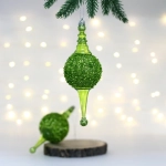 Елочные украшения «Мерцание ночи» 6.5*6.5*19.5 см (набор 2 шт), Зеленый