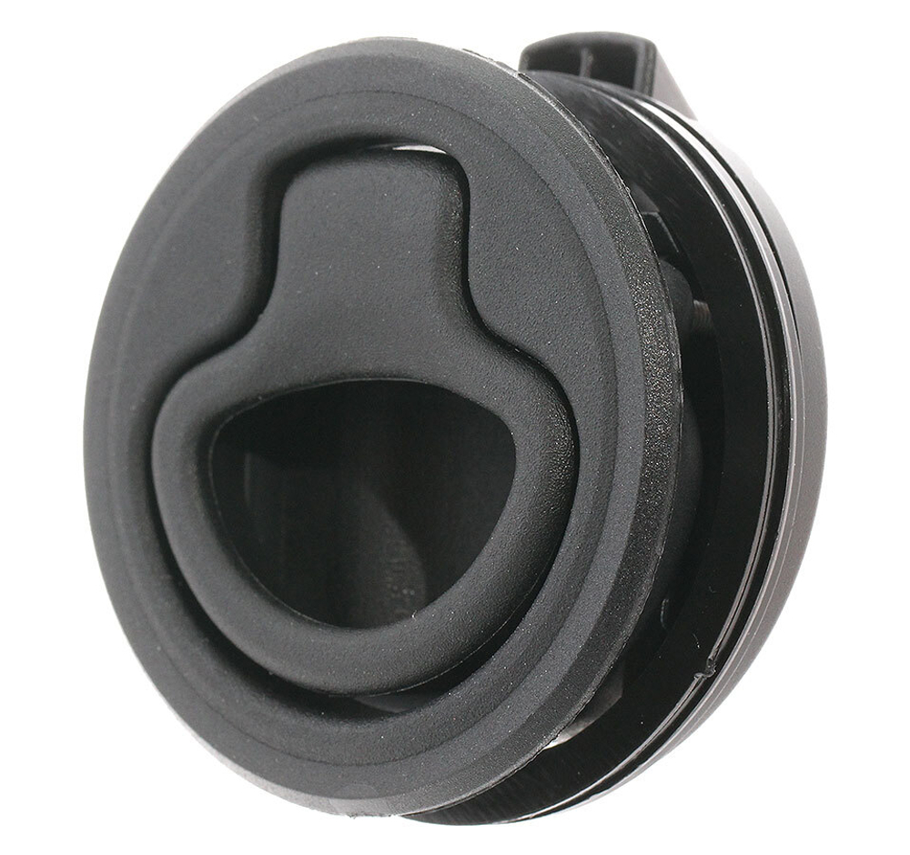 Ручка-защелка, Возвратная ручка для открывания люков пайола на пружине черная (10258878)