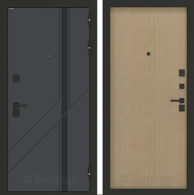 Входная дверь Бункер BN-12 - ДВП Венге светлый