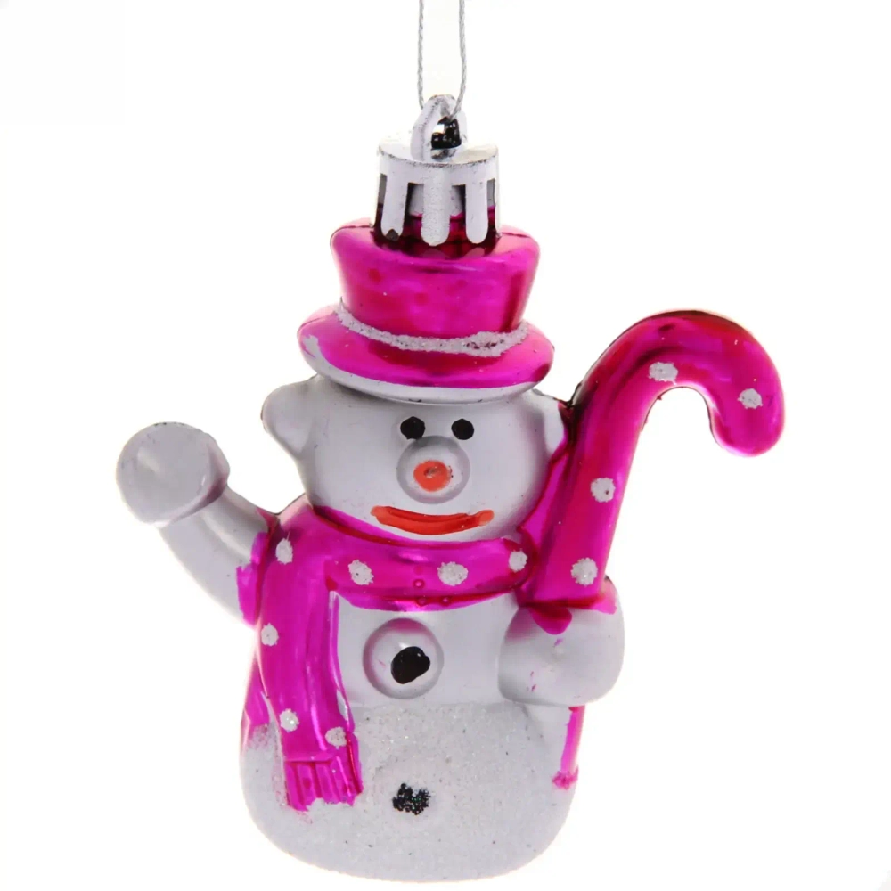 Ёлочные игрушки «Снеговички с посохом» 7,5*6,5см (набор 3шт)