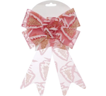 Бант на ёлку "Очарование" 17*23 см, Красный (Серпантин)