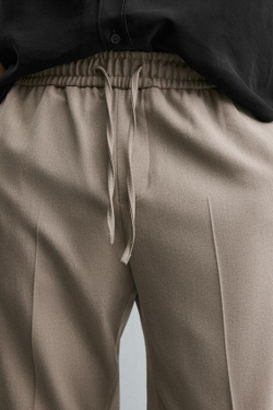 ZARA БРЮКИ-ДЖОГГЕРЫ КОМФОРТНОЙ ПОСАДКИ, РЫЖЕВАТО-КОРИЧНЕВЫЙ МЕЛАНЖ