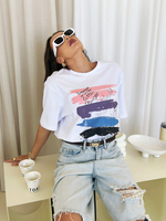 Футболка оверсайз с принтом длинная