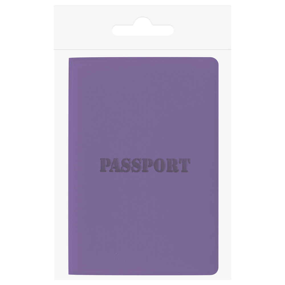 Обложка для паспорта мягкий полиуретан "PASSPORT" фиолетовая STAFF (5 штук в упаковке)