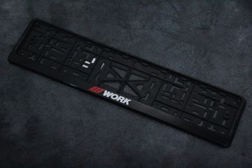 Пластиковая рамка номера с защелкой "Work" (Черная)