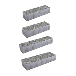 Тротуарная плитка ПАРКЕТ - Гранит+ Серый с черным, комплект из 4 видов плит