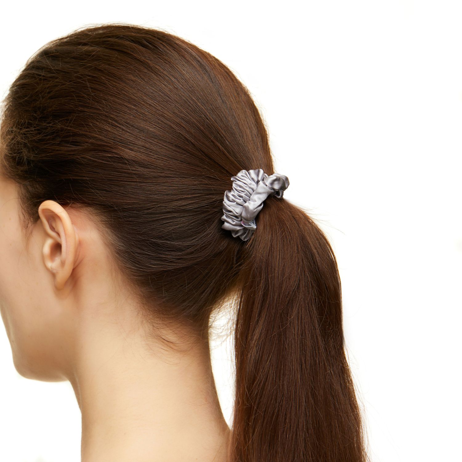 Набор резинок Silk Hair Scrunchies – Blue, Gray & Black