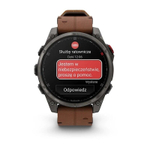 Умные часы Garmin Fenix 8 Pro 47mm, Amoled/Sapphire, Carbon Grey DLC Titanium wiht Chestnut Leather Band + Black/Pebble Gray Silicon Band (010-03198-40)