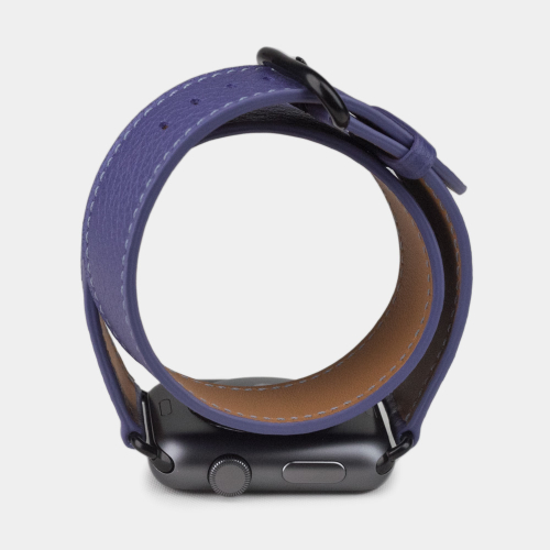 Ремешок для Apple Watch 44/45/49мм ST Double Strap из кожи теленка, цвета сирени